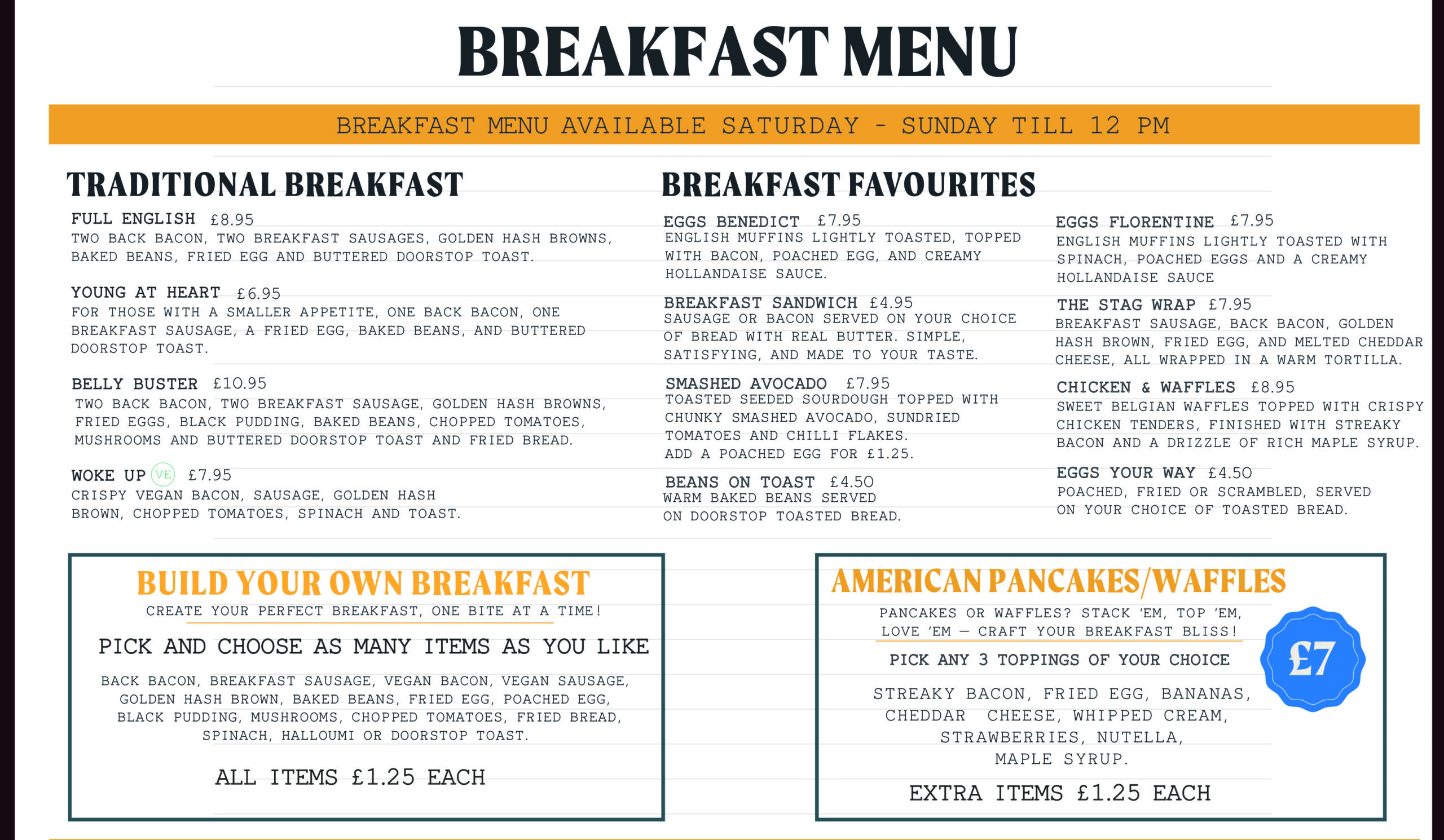 Menus - The Stag